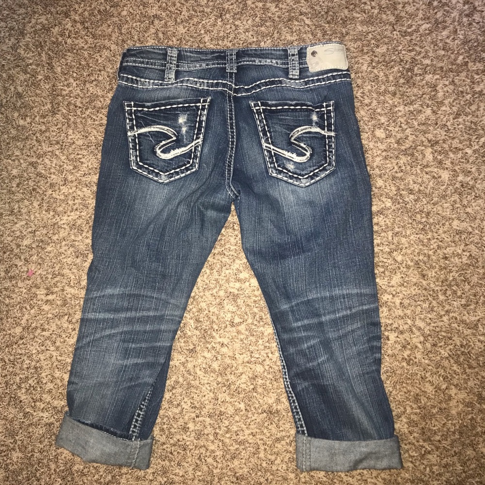 Silver Capri Jeans